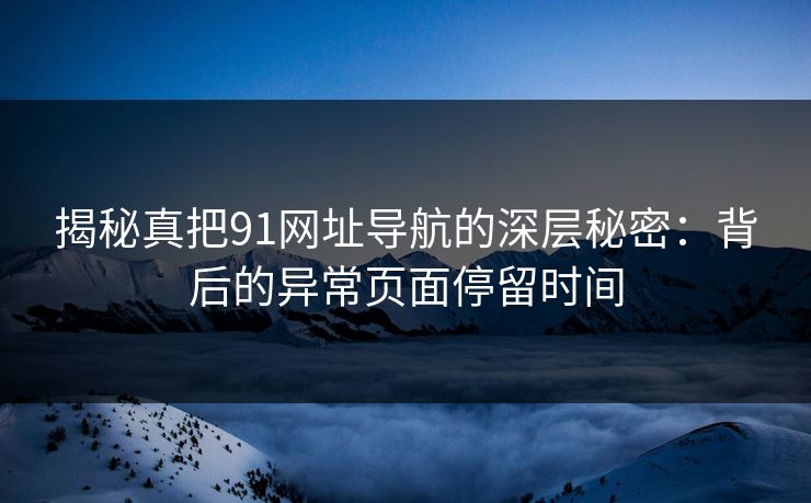 揭秘真把91网址导航的深层秘密：背后的异常页面停留时间
